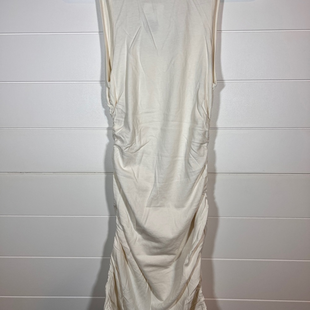 L*SPACE Wildwood Cream Dress Sleek Jersey Ruched Sides Sides SZ S - Picture 4 of 9